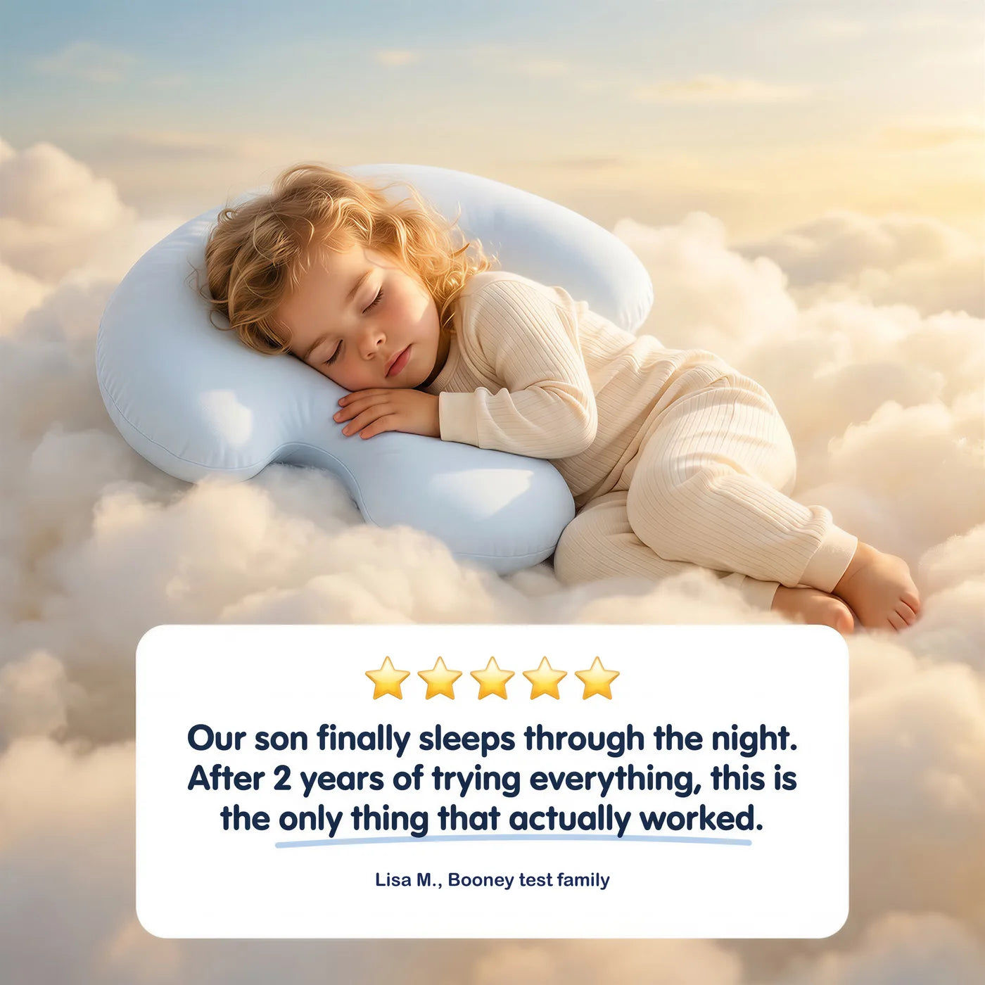 Five-star review from Lisa: our son finally sleeps through the night